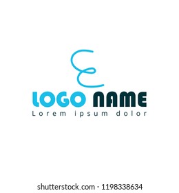Handwritten letter E logo concept