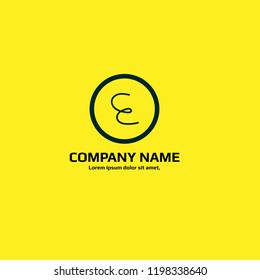 Handwritten letter E logo concept