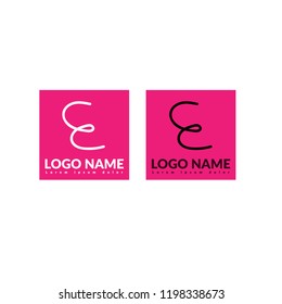 Handwritten letter E logo concept