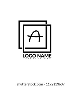 Handwritten letter A logo concept