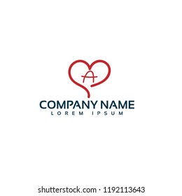 Handwritten letter A logo concept