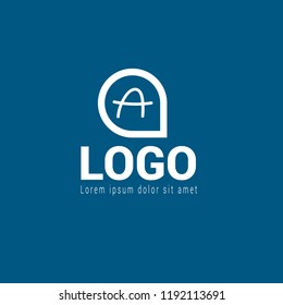 Handwritten letter A logo concept