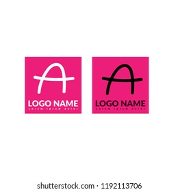 Handwritten letter A logo concept