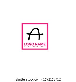 Handwritten letter A logo concept