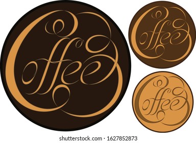 Handwritten lettering design elements Coffee 