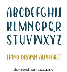 Handwritten lettering. Lettering font sketch drawing isolated on white background. 