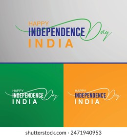 Handwritten lettering of Happy Independence Day India Text Design