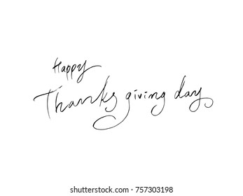 Handwritten lettering / Happy Thanksgiving Day - vector