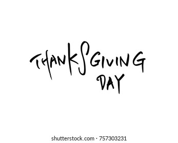 Handwritten lettering / Happy Thanksgiving Day - vector