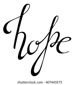 Handwritten lettering hope