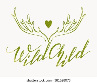 Handwritten Lettering. Inspirational Quote "Gypsy Soul". Vector illustration
