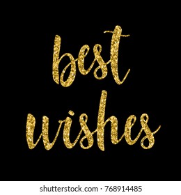 Handwritten lettering isolated on black. Doodle handmade quote for design t shirt, card, invitation, poster, brochures, notebook, scrapbook, album etc. Gold texture. 