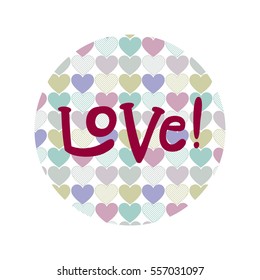 Handwritten lettering LOVE. vector handmade love  quote and hand drawn heart for design t-shirt, wedding card