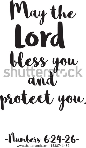 Handwritten Lettering May Lord Bless You Stock Vector (Royalty Free ...