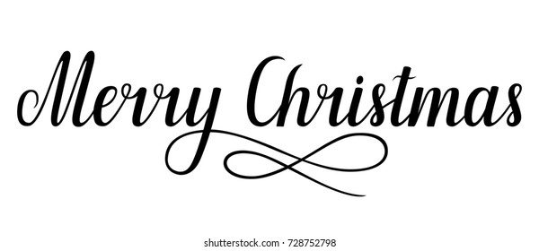 Handwritten lettering Merry Christmas, vector illustration