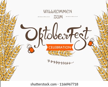 ”Oktoberfest” Handwritten Lettering or Oktoberfest Typography Design for Celebration 2018.