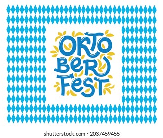 Handwritten lettering Oktoberfest. Vector Oktoberfest typography design for greeting cards, posters and flags. Vector banner of beer festival. Celebration template design. Vector illustration.