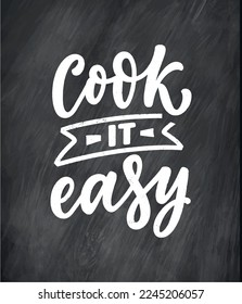 Handwritten lettering quote about kitchen and cooking. Hand drawn unique typography design element for greeting cards, decoration, prints and posters.