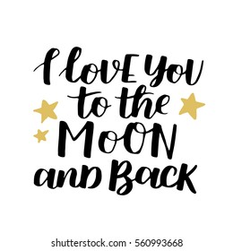 handwritten lettering quote about love to valentines day design or wedding invitation, home decor and other, calligraphy vector illustration. black and gold brush ink on white isolated background.