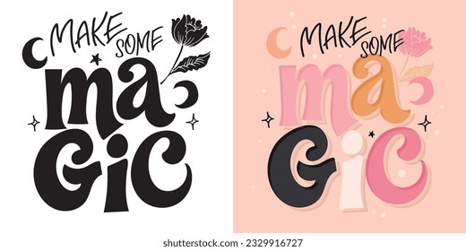 Handwritten lettering quotes, unique typography design element for greeting cards, decoration, prints and posters.