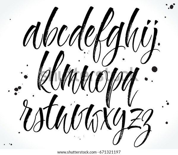 Handwritten Lettering Vector Alphabet Dry Brush Stock Vector (Royalty ...