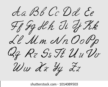 Handwritten lettering vector font aphabet