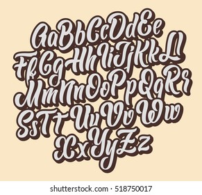 Handwritten lettering vector font aphabet