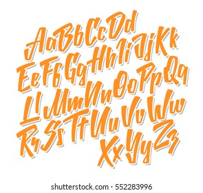 Handwritten lettering vector font aphabet