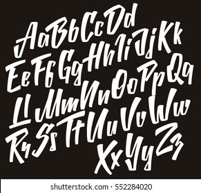 Handwritten lettering vector font aphabet