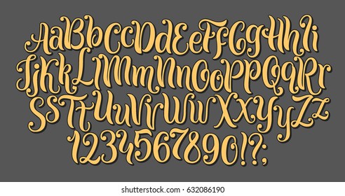 Handwritten lettering vector font aphabet