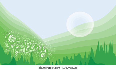 Handwritten lettering vector. Сoncept seasons. Background.