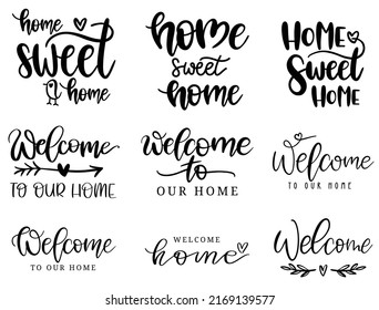 Handwritten lettering of welcome ,flower,border,frame, template for banner, invitation, party, postcard, poster, print, sticker objects isolated .vector illustration