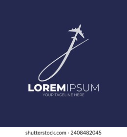 Handwritten Letters j Initials Airplane Logo Design Graphic Vector Illustration Inspiration