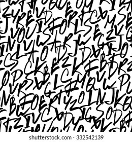 Handwritten letters. Seamless vector pattern