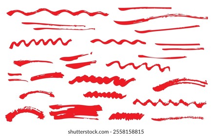 Handwritten line illustration of red brush brush