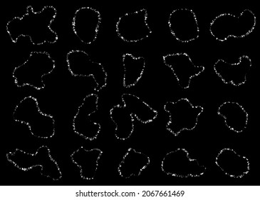 Handwritten lines and shapes. Handwritten marker design elements set isolated on white background.