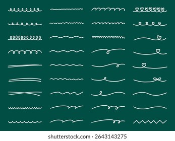 Handwritten lines vector illustration set. Hand drawn, ornamental, doodle
