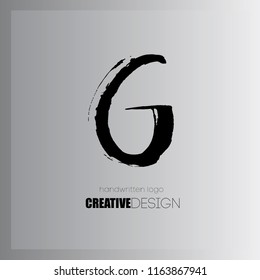 Handwritten logo. Creative logotype for company. Letter "G" logo.