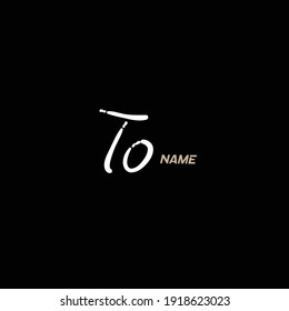 TO handwritten logo for identity