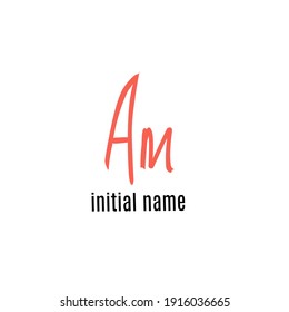 Am handwritten logo for identity white background