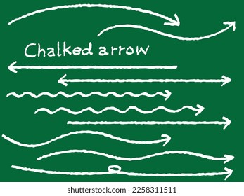 Handwritten long arrow set like drawing with chalk.
