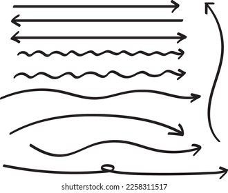 Handwritten long arrow set like drawn with a marker.