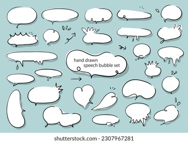 Handwritten loose speech bubble set