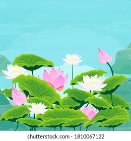 Handwritten Lotus Flower Vector On White Stock Vector (Royalty Free ...