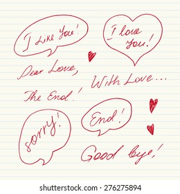 Handwritten Love messages