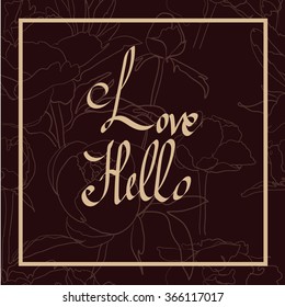 Handwritten Love Script. Love vector. Valentines Day Card Love Calligraphy. 