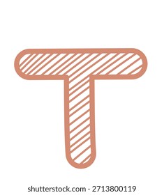 Letra minúscula T Vetor manuscrita