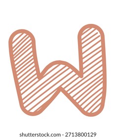 Letra minúscula w Vector manuscrita