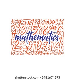 handwritten math and math symbols. math background. math symbols background