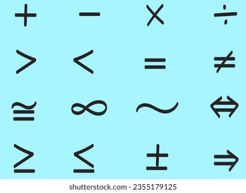 Handwritten mathematical signs for education